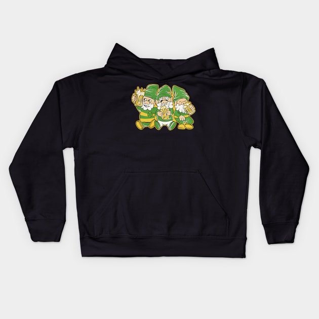 Three St Patricks gnomes Kids Hoodie by Picasso_design1995